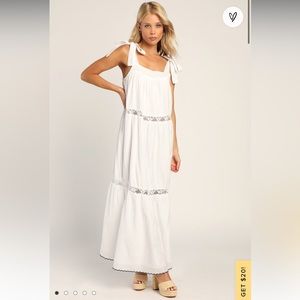White maxi dress
